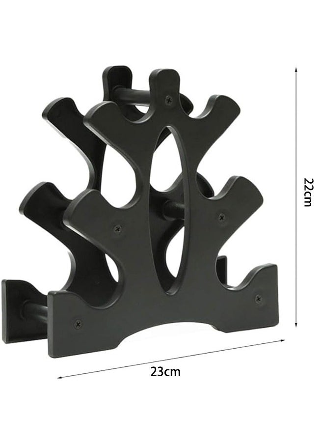 AOKE Household Fitness Dumbbell Stand Dumbbell Rack Stand Only 3 Tier Dumbbell Bracket Free Weight Stand PVC Material for Home Gym Organization Max Load 35 lbs Removable (Without Dumbbells) Black  - Image 2