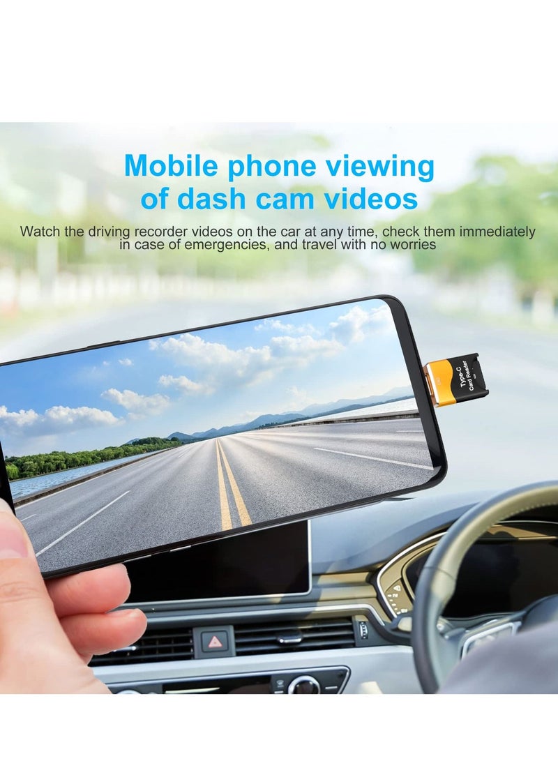 TF Card Reader, 2PC Micro SD Card Reader, High-Speed External Memory，Type C TF Memory Card Reader Adapter Compatible with Laptops, MacBook, Galaxy