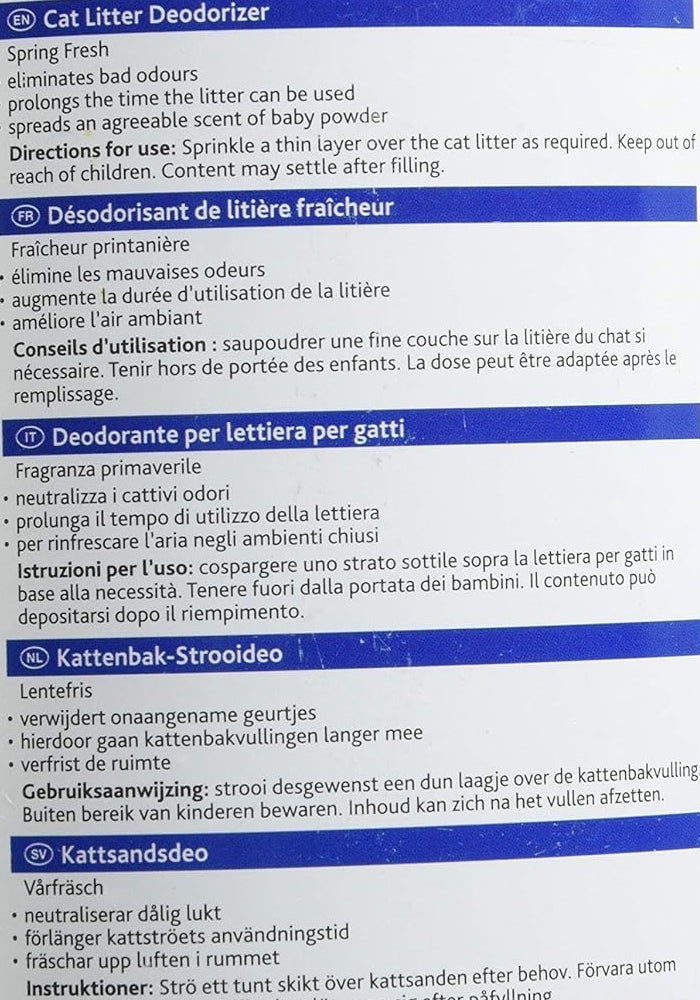 Trixie Fresh'n'Easy Spring Fresh Cat Litter Deodorizer - 750G - Image 3