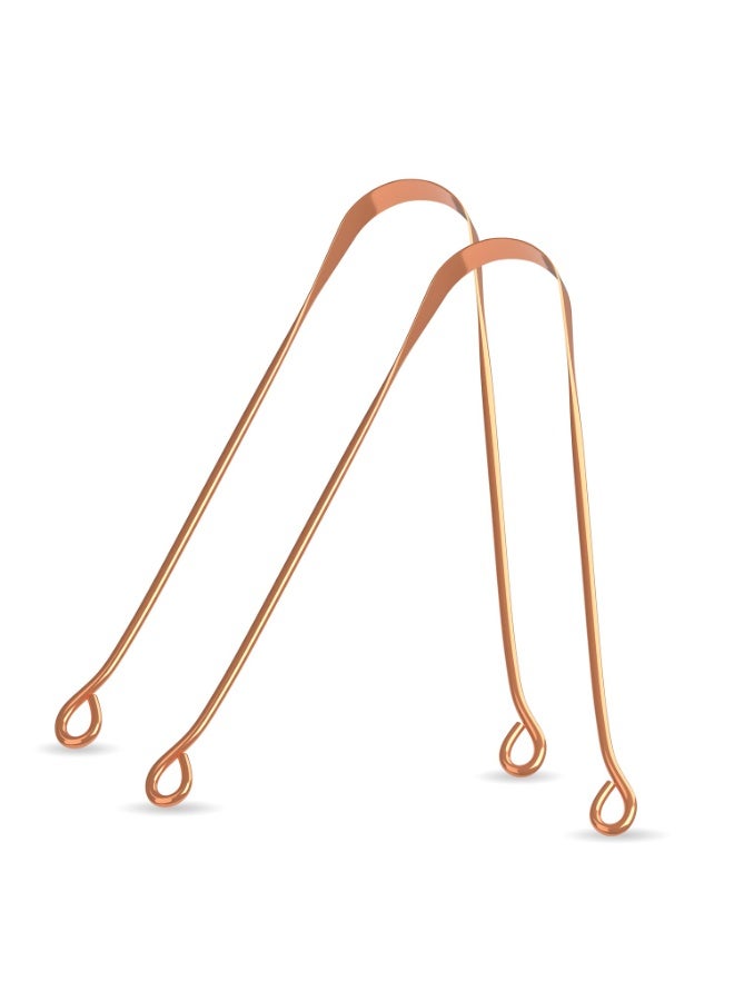 Zandu Copper Tongue Cleaner (Pack of 2) :An Anti-Microbial Tongue Cleaner for Managing Oral Health | Reduces Bad Breath & Supports Digestive Health | Comfortable & Flexible Handle | Easy & Safe to Use - Image 2
