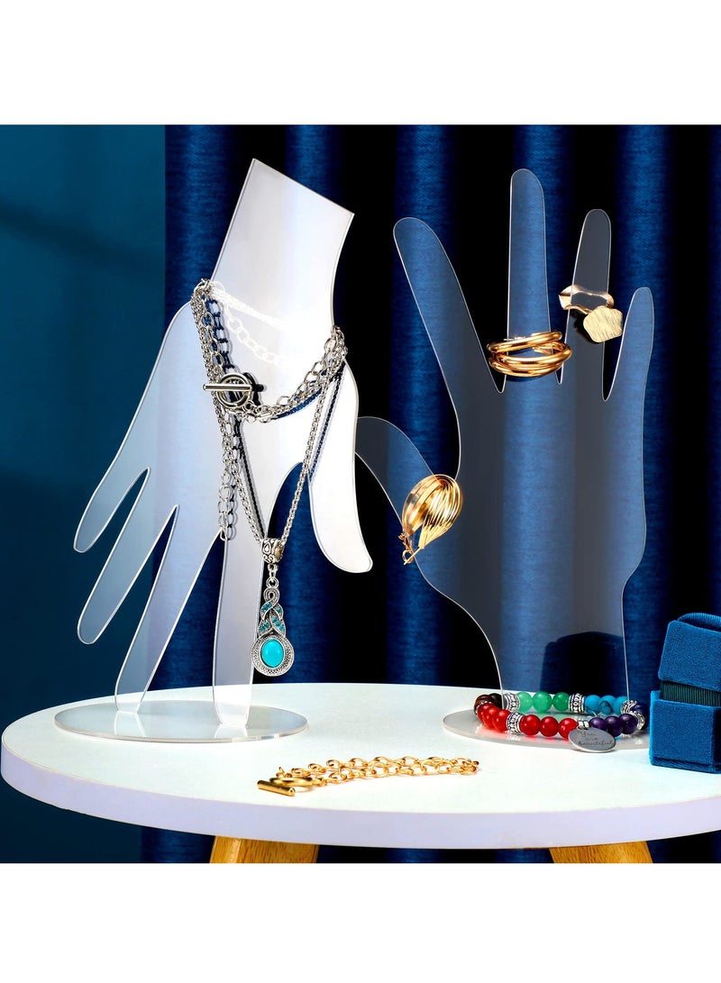 Acrylic Hand Jewelry Display Stand Set - 6 Transparent Mannequin Holders for Bracelets, Necklaces, and Watches - Elegant Organizer for Rings and Accessories. - Image 4