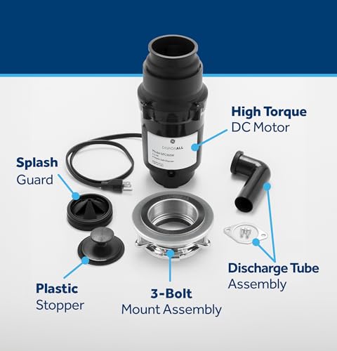 GE Disposall Continuous Feed 1/3 HP Motor Garbage Disposer, Good for Grinding: Cooked Pasta & Fruit Peels, Universal 3 Bolt Install & Power Cord Included, Recommended for 1-2 Person Homes, GFC365W - Image 3