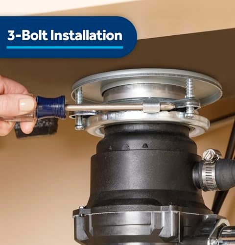 GE Disposall Continuous Feed 1/3 HP Motor Garbage Disposer, Good for Grinding: Cooked Pasta & Fruit Peels, Universal 3 Bolt Install & Power Cord Included, Recommended for 1-2 Person Homes, GFC365W - Image 4