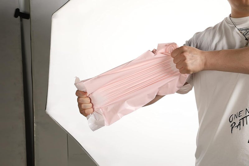 Red Dot Gift 50pcs Baby Pink Plastic Envelope Bags - Self-seal Adhesive Courier Storage Bags (28x38+4 cm) - Image 3
