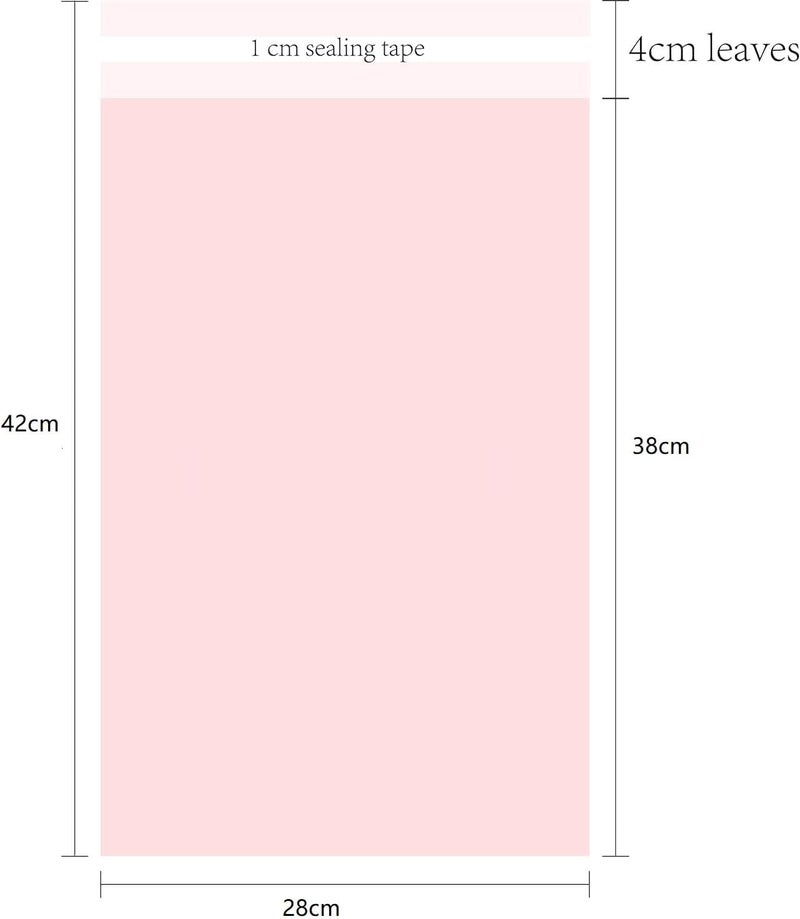 Red Dot Gift 50pcs Baby Pink Plastic Envelope Bags - Self-seal Adhesive Courier Storage Bags (28x38+4 cm) - Image 2