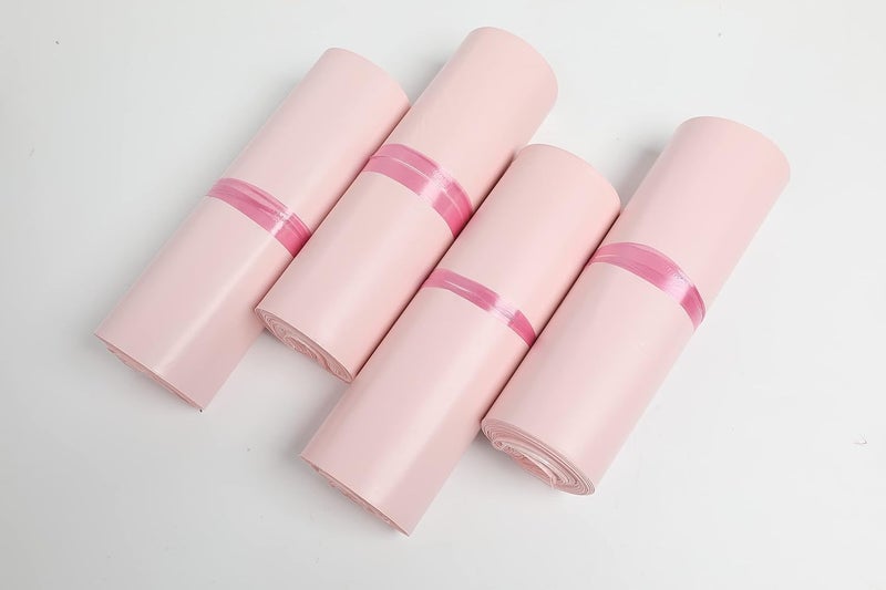 Red Dot Gift 50pcs Baby Pink Plastic Envelope Bags - Self-seal Adhesive Courier Storage Bags (28x38+4 cm) - Image 5