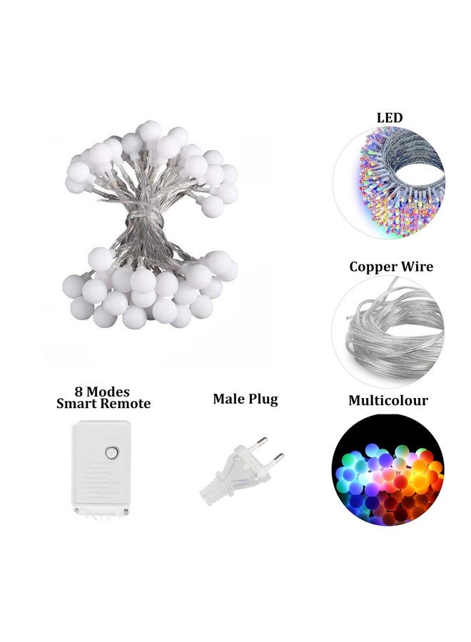 fizzytech Plastic Bubble Ball String Lights of Home Decoration Diwali Light for Party Birthday Diwali Christmas Navratri Valentine Gift Home Decoration Light (50 LED Ball Multi) - Image 3