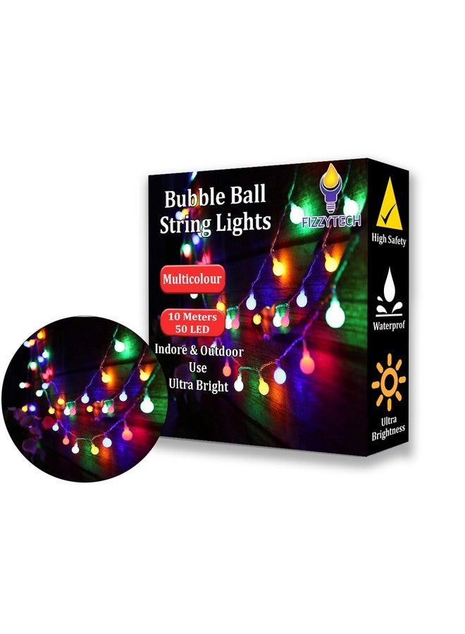 fizzytech Plastic Bubble Ball String Lights of Home Decoration Diwali Light for Party Birthday Diwali Christmas Navratri Valentine Gift Home Decoration Light (50 LED Ball Multi) - Image 1