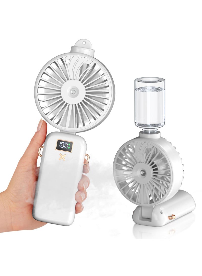 general Handheld Fan With Water Mist Spray Handheld Misting Fan 5000Mah Large Capacity Battery Portable Mini Fan With USB Rechargeable Battery Operated And 5 Adjustable Speed For Travel And At Home - Image 1
