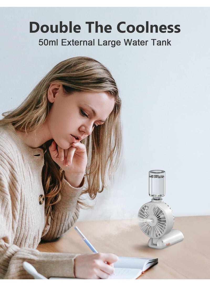 general Handheld Fan With Water Mist Spray Handheld Misting Fan 5000Mah Large Capacity Battery Portable Mini Fan With USB Rechargeable Battery Operated And 5 Adjustable Speed For Travel And At Home - Image 4