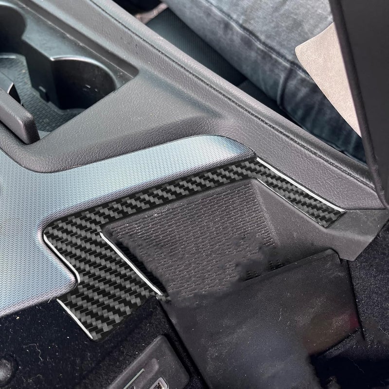 PJFUS Real 3K Black Carbon Fiber Car Center Console Storage Box Side Panel Decorative Strip Trim Sticker for Cadillac CT5/CT5-V/CT5-V Blackwing (2019-2024) - Image 3