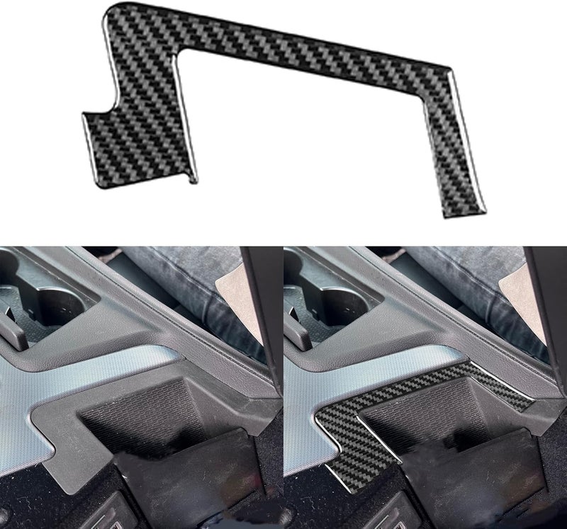PJFUS Real 3K Black Carbon Fiber Car Center Console Storage Box Side Panel Decorative Strip Trim Sticker for Cadillac CT5/CT5-V/CT5-V Blackwing (2019-2024) - Image 1