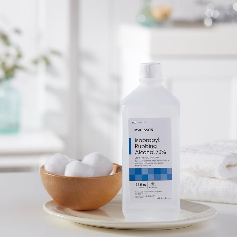 McKesson Isopropyl Rubbing Alcohol 70 2 Count USP First Aid Antiseptic 32 oz - Image 5