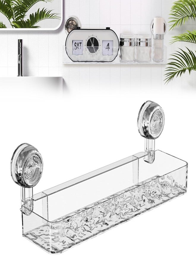 EuftEale Corrugated Suction Cup Storage Holder,Movable Shower Shelf Suction Cup,Shower Caddy Large Organizer Bathroom,No-Drill Wall Mounted Bathroom Storage Rack Shelf(White) - Image 1