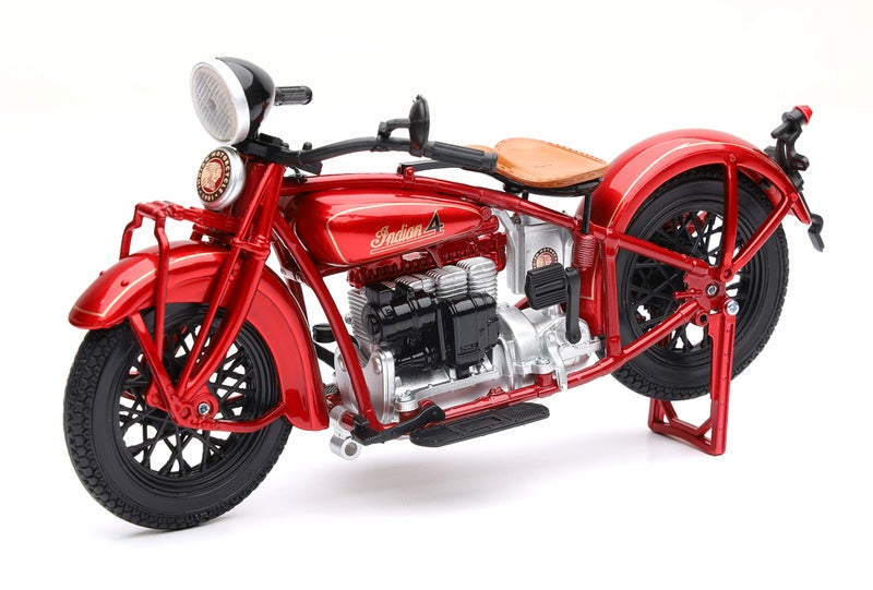 NewRay 1930 Indian 4 Red 1/12 Diecast Motorcycle Model - Image 2
