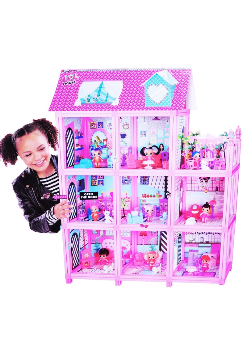 L.O.L Surprise House with 85+ Surprises, 9 rooms, light ,Furniture & Accessories - Image 1