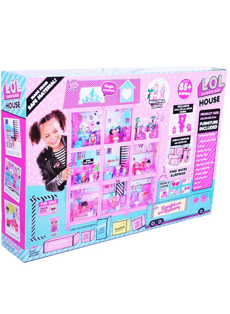 L.O.L Surprise House with 85+ Surprises, 9 rooms, light ,Furniture & Accessories - Image 3