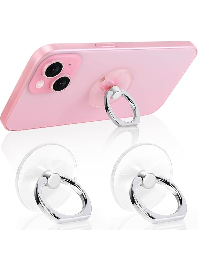 S-TOP Clear Phone Ring Holder 2 Pack, Transparent Cell Phone Ring Grip 360°Rotation Finger Ring Stand, Phone Kickstand Compatible with Most of Phones, Tablet and Case - Image 1