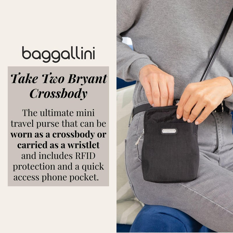 Baggallini Take Two RFID Bryant Crossbody - 5x7.25" Lightweight Small Phone Wallet Crossbody Bag - Nylon Travel Purse - Image 3