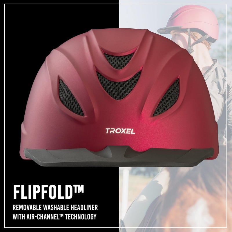 Troxel Intrepid Saddle Horse Riding Helmet  Low-Profile Adjustable Design  Safety Horseback Riding Gear  Small (6-5/8-7)  Mulberry - Image 3