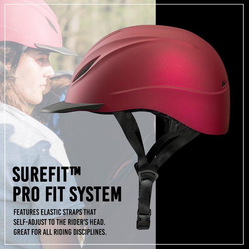 Troxel Intrepid Saddle Horse Riding Helmet  Low-Profile Adjustable Design  Safety Horseback Riding Gear  Small (6-5/8-7)  Mulberry - Image 4