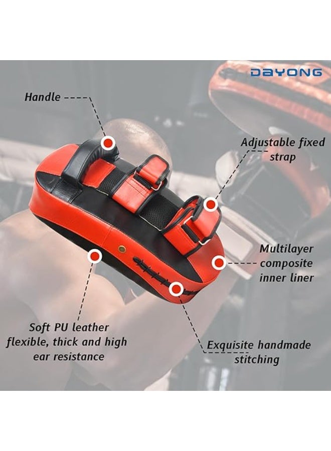 دايونغ وسادة ملاكمة موي تاي من دايونج، وسادة ركل منحنية للكيك بوكسينج، وسادة تدريب ملاكمة، وسادات تدريب، درع ركل للفنون القتالية المختلطة والكاراتيه، معدات تدريب للملاكم (لون أحمر) - Image 2