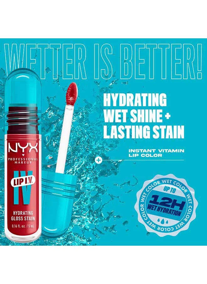 NYX PROFESSIONAL MAKEUP Lip Iv Hydrating Gloss Stain Lip Gloss Up To 12Hr Hydration High Pigment Wet Shine Finish Blush Rush  - Image 5