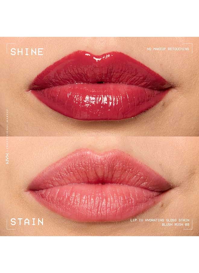 Lip Iv Hydrating Gloss Stain Lip Gloss Up To 12Hr Hydration High Pigment Wet Shine Finish Blush Rush