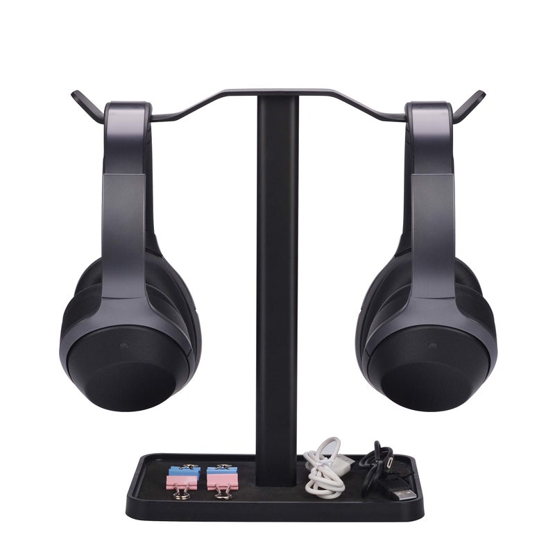 Avantree Neetto HS908 - Dual Headphones Stand for Desk, Aluminum Alloy & Metal Gaming Headsets Holder Hanger - Image 1