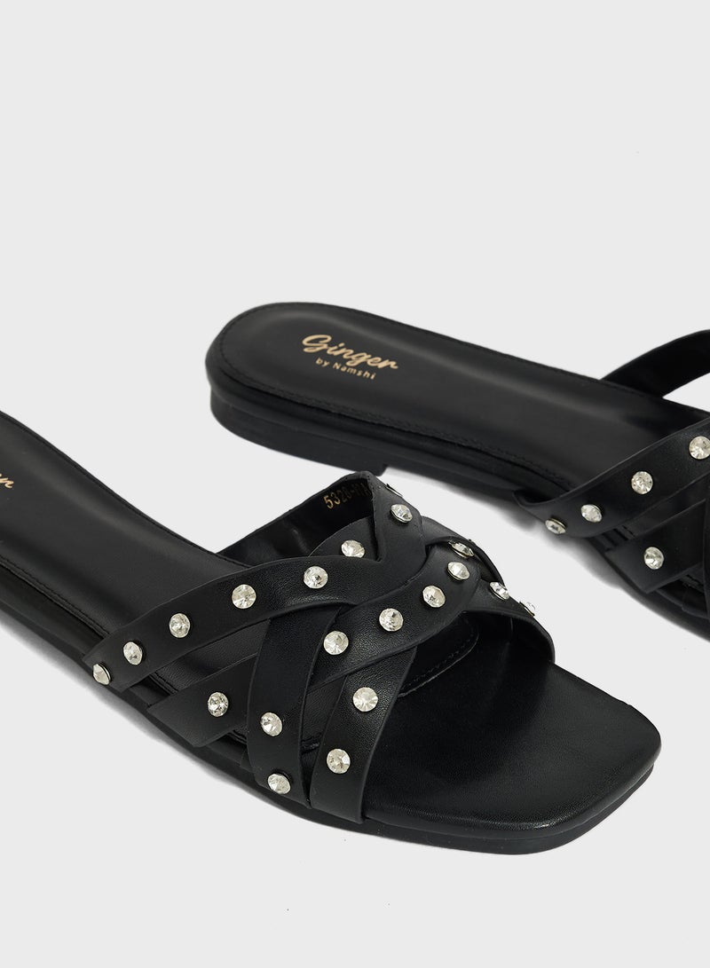 Ginger Studded Flat Sandal  - Image 4