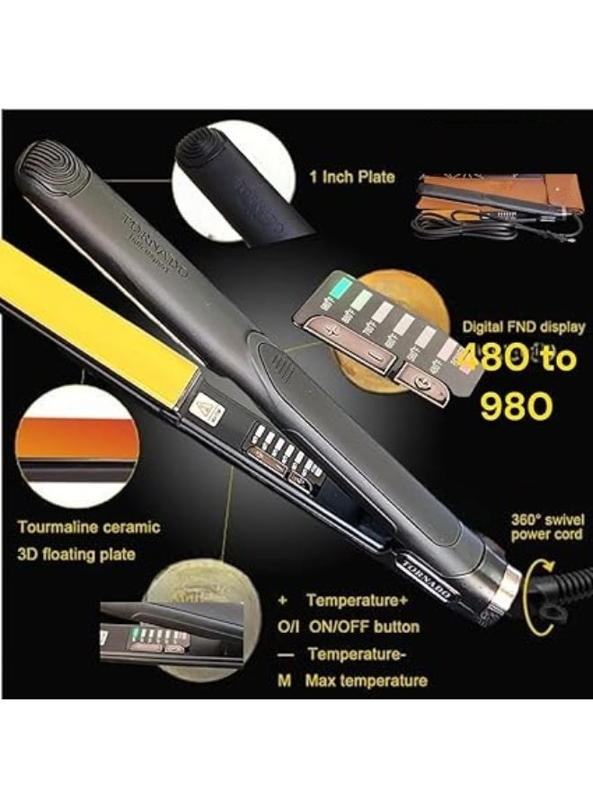 تورنيدو جولد مكواة شعر احترافية تورنيدو جولد حتى 980 فهرنهايت +سشوار ميني شعر ميني هدية - Image 2