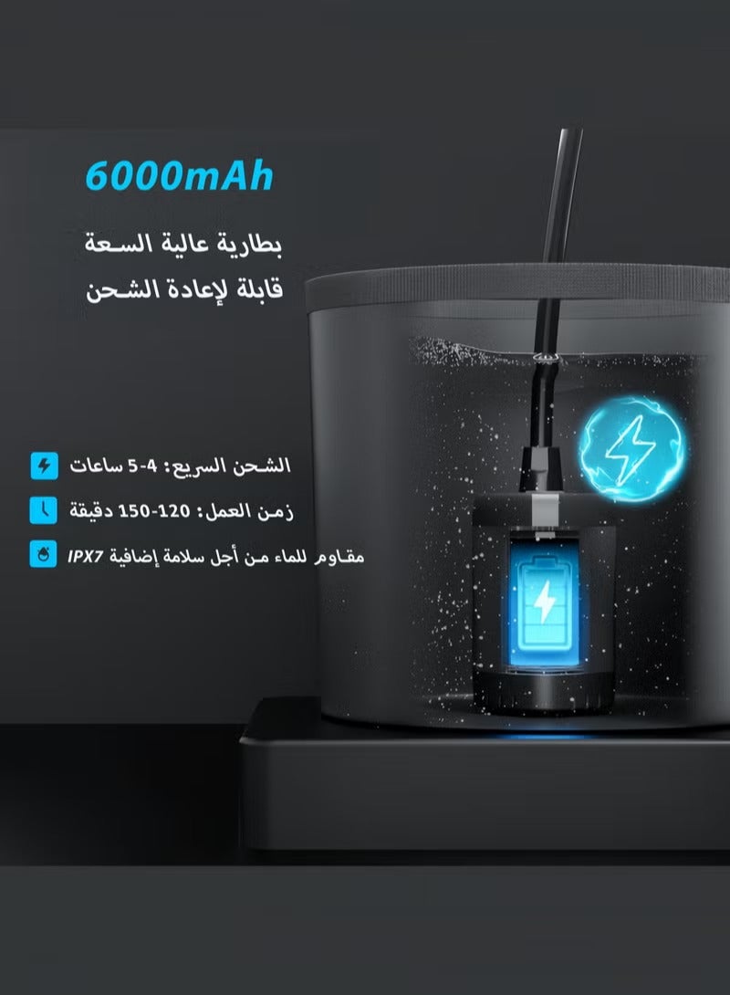 Arabest Portable Camping Shower, 6000mAh Rechargeable Shower Pump, Filtered Shower Head & 5 Gallons Foldable Bucket, Outdoor Shower for Hiking Beach, Travel, Pet Bath, Car Washing, Surf & Boat Cleaning - Image 2