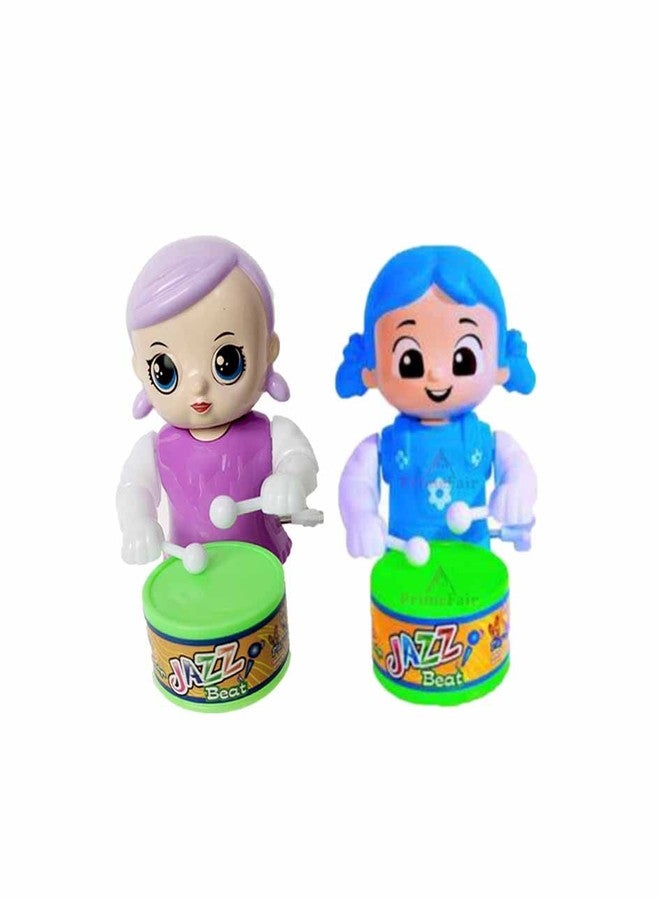 ROSEFAIR Cute Drummer Toy with Drumming and Dancing Action for Kids Baby Rattle Toys Set Toddler Kids Key-Operated Toys Kids (BABY-BLUE-PAC02) - Image 1