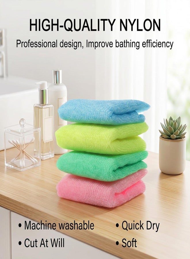 Xosjska 32 Inch 4 Colors Korean Exfoliating Cloth, 4 PCS Exfoliating Washcloth Japanese Washcloth Body Scrubber Back Scrubber Loofah, Exfoliatings Shower Towel Deep Clean for Women and Men Smooth Skin - Image 2