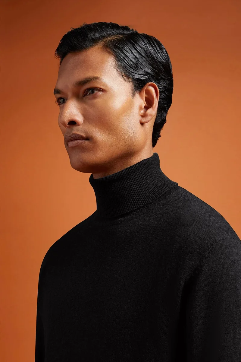 Doppelganger Black Men's turtleneck jumper - Black for Men | Best Price UAE
