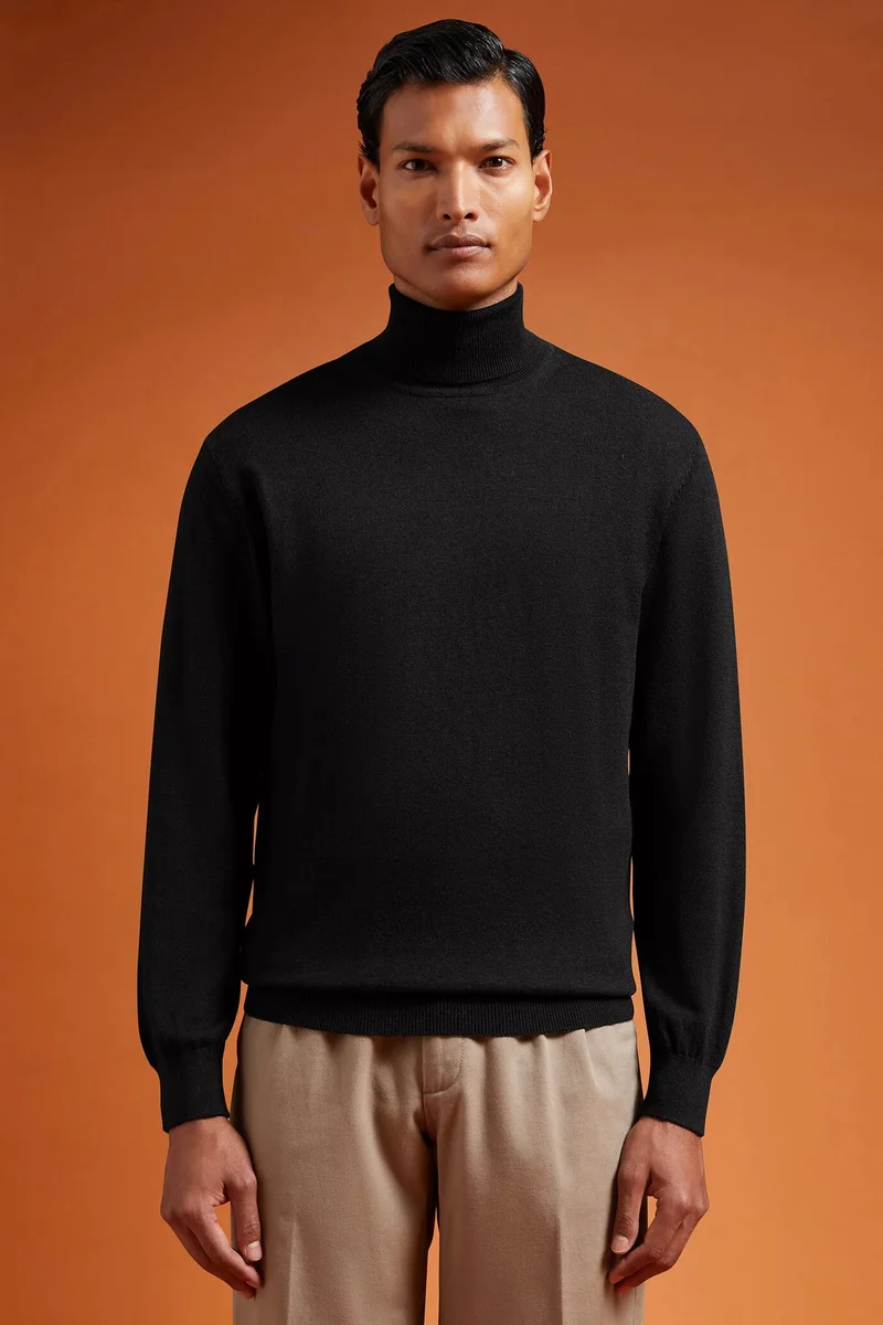 Men's turtleneck jumper - Black