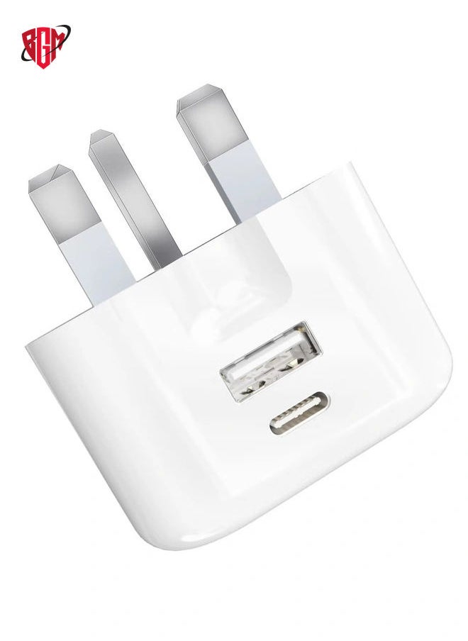 USB C Fast Charger Plug with 20W for iPhone 14/14 Plus/14 Pro/14 Pro Max 13 Pro Max,12 11 SE 2020 XS XR 8 7 6S Plus, iPad, Air Pods Pro, S22, USBC PD 3.0 Mains UK Type C Wall Charging Power Adapter