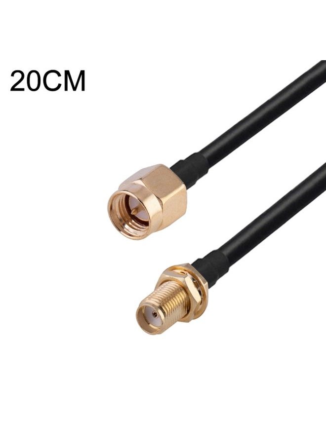 BURAQ SMA Male to RP-SMA Female RG174 RF Coaxial Adapter Cable, Length: 20cm  - Image 1
