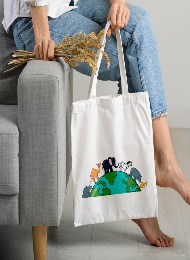 ARTBUG Tote Bag for Women with zip, Aesthetic Canvas tote bag for college girls, office, stylish and reusable - Animals - D No - 199 - Image 2