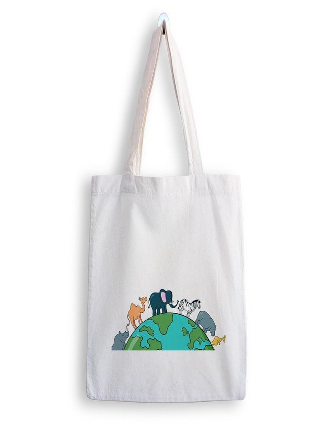 ARTBUG Tote Bag for Women with zip, Aesthetic Canvas tote bag for college girls, office, stylish and reusable - Animals - D No - 199 - Image 1