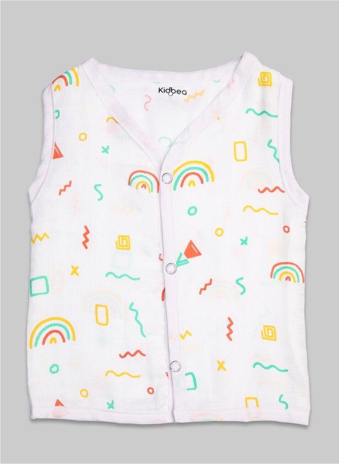 Kidbea عباءة كيدبيا مجموعة من 3 قطع مطبوعة من قطن البامبو النقي للأطفال الرضع - Image 5