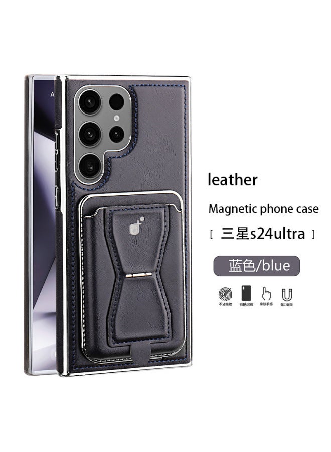 Suitable For Samsung S26ultra Mobile Phone Case Leather Case, Card Holder, Magnetic Stand, S25 Anti-fall Business New Model