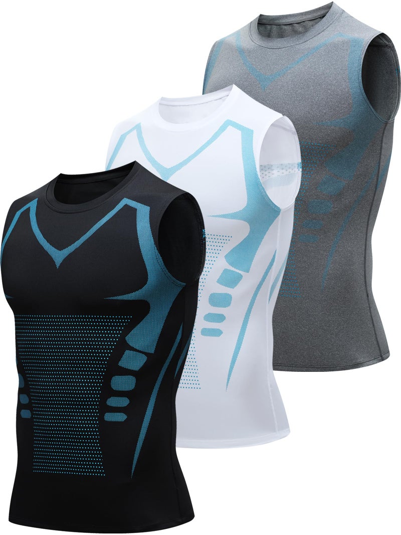 TEEPIRE 3Pack Mens Running Sport Tank Tops Dry Fit Gym Wicking Athletic Mesh Breathable Cool Workout Sleeveless Shirts Base Layer - Image 1