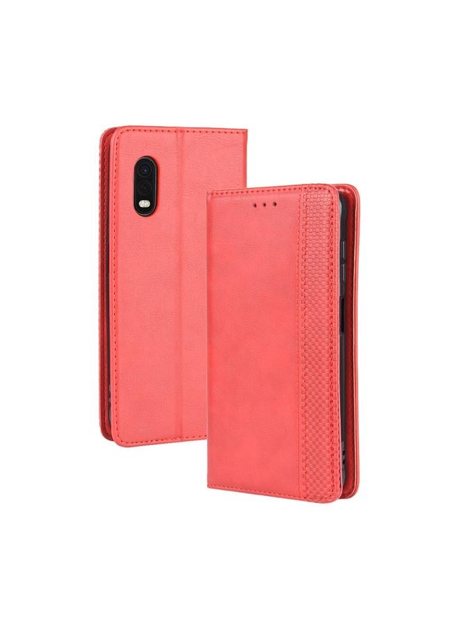 زبون جراب لهاتف Galaxy Xcover Pro بمشبك مغناطيسي بتصميم حصان مجنون بتصميم كلاسيكي، جراب جلدي أفقي قلاب، مع حامل وفتحات للبطاقات وإطار للصور - Image 1