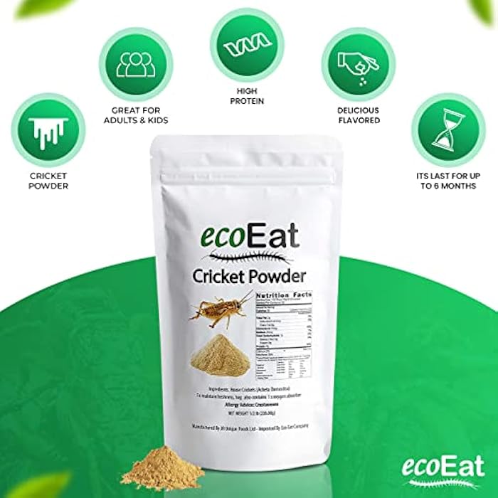 ecoEat دقيق مسحوق الصراصير 100% 1/2 رطل كيس بروتين عالي (227 جرام) - Image 3