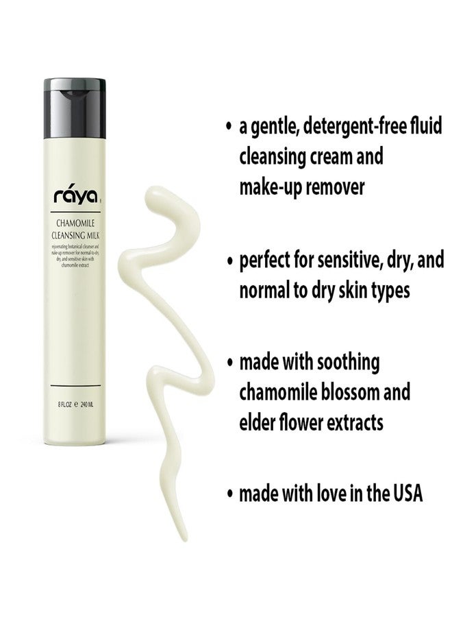 Raya Chamomile Facial Cleansing Milk 8 oz (152) | Gentle, Soap-Free Fluid Cleanser and Make-Up Removing Lotion for Dry and Sensitive Skin | Helps Calm Irritations and Refine Pores - Image 3