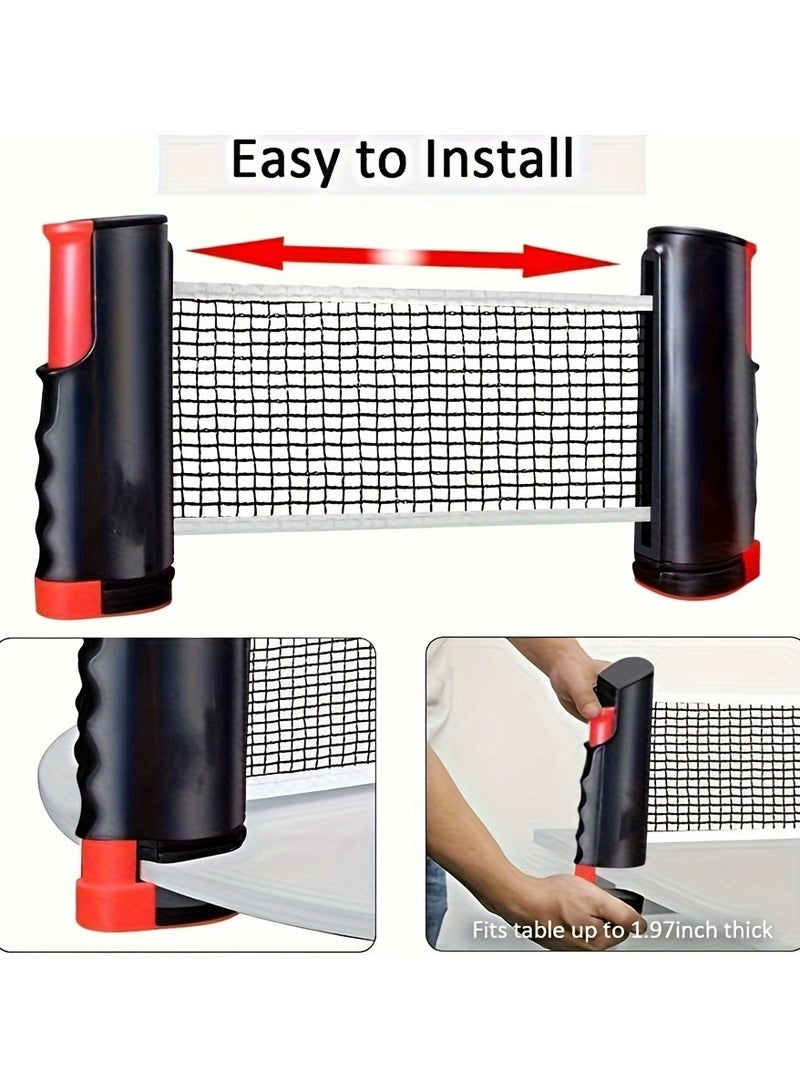 كوينج طقم تنس الطاولة مع مضارب ABS وشبكة قابلة للسحب و6 كرات احترافية عالية الجودة وحقيبة حمل للسفر ومجموعة متعددة الاستخدامات للاستخدام الداخلي والخارجي - Image 3