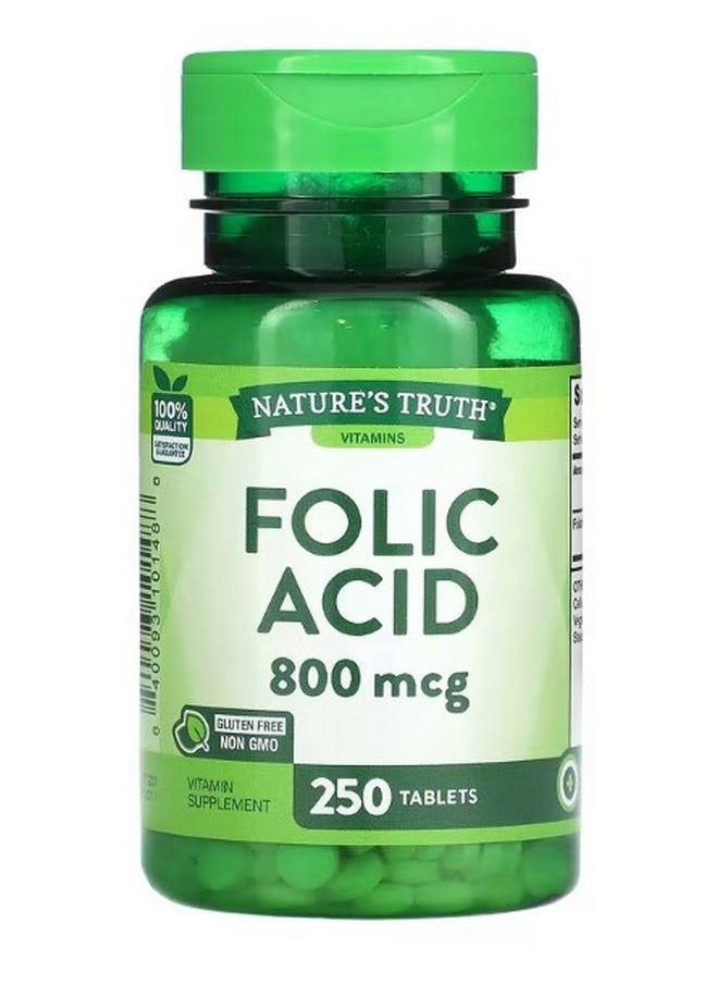 Nature's Truth Folic Acid 800 mcg 250 Tablets  - Image 1