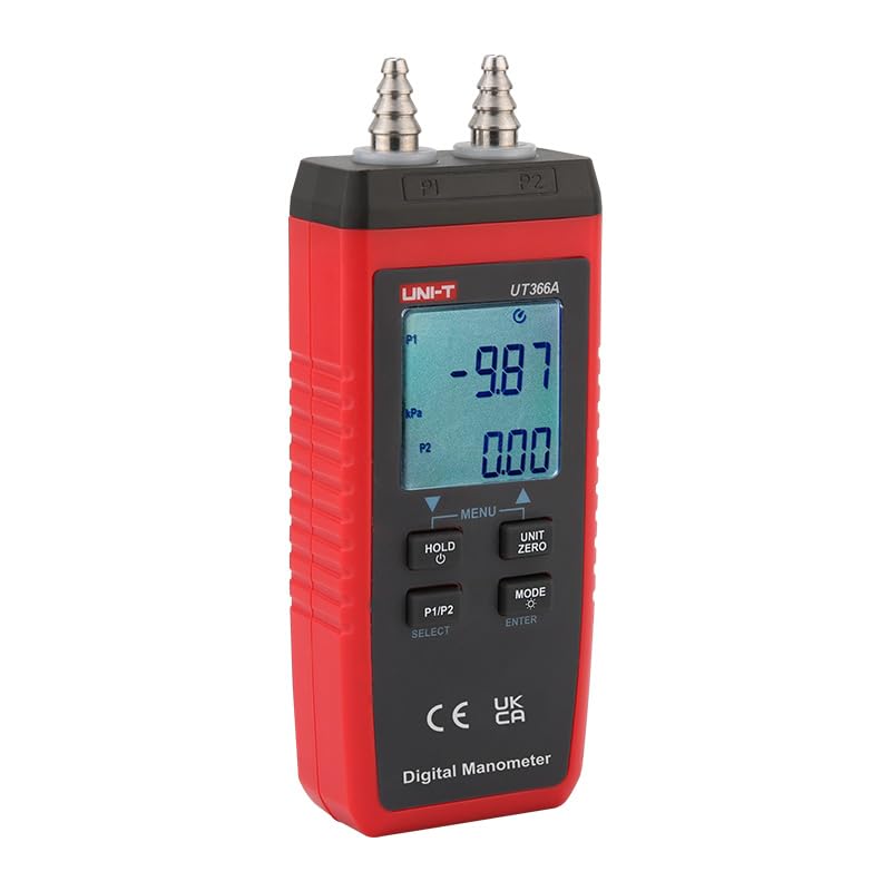 UNI-T Uni-Trend UT366A Digital Manometer Measure P1/P2 Pressure and Measure Wind Speed with Certificates: CE, UKCA - Image 3