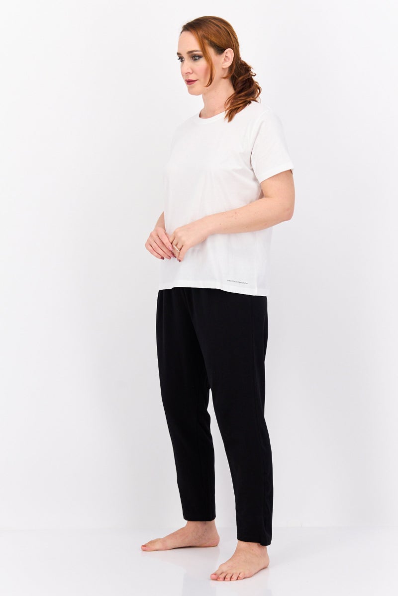 French Connection Women 2 Piece Short Sleeve Plain Pajama Set, Multicolor - Image 3